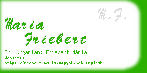 maria friebert business card